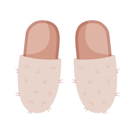 home slippers. Vector illustration in flat cartoon style isolated on white background.のイラスト素材