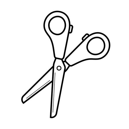 scissors. Hand drawn sketch icon of stationery or sewing element. Isolated vector illustration in doodle line style.のイラスト素材