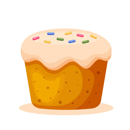 Traditional pastry for Easter - Easter cake. Vector illustration in flat cartoon style.のイラスト素材
