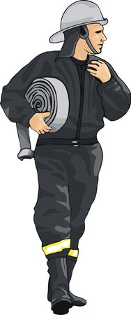 Fireman is coming to save your lifeのイラスト素材