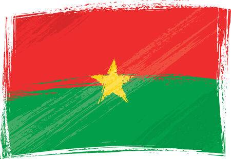 Grunge Burkina Faso flagのイラスト素材