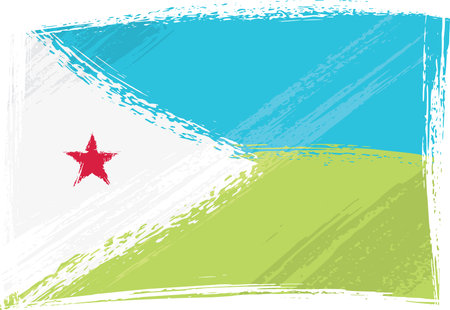 Grunge Djibouti flagのイラスト素材