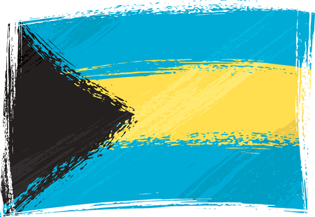 Grunge Bahamas flagのイラスト素材