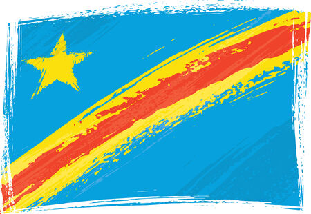 Democratic Republic of the Congo flagのイラスト素材
