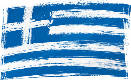 Greece flag created in grunge styleのイラスト素材