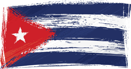 Cuba national flag created in grunge styleのイラスト素材