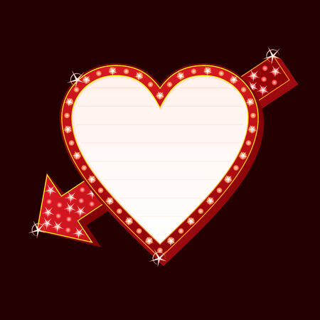 Neon sign with heart and arrow shapeのイラスト素材