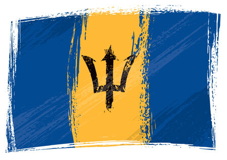 Grunge Barbados flagのイラスト素材