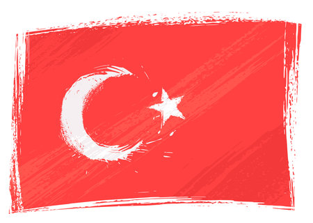 Grunge Turkey flagのイラスト素材
