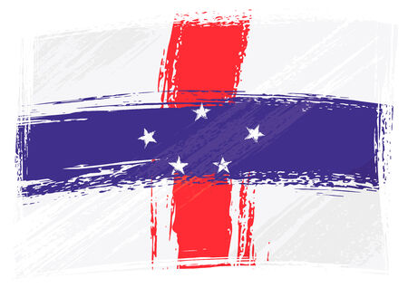 Grunge Netherlands Antilles flagのイラスト素材