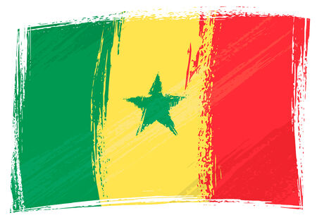 Grunge Senegal flagのイラスト素材