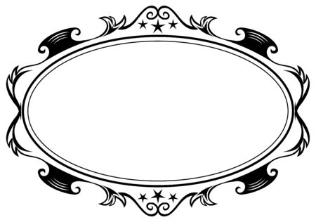 Antique oval frameのイラスト素材