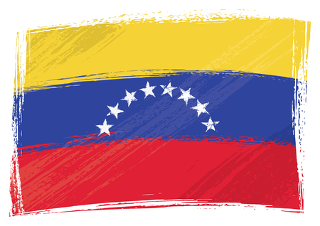Venezuela national flag created in grunge styleのイラスト素材
