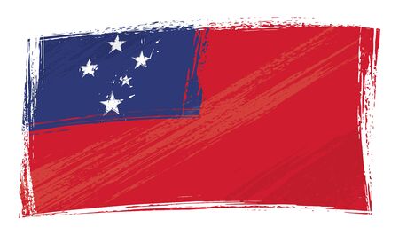 Grunge Samoa flag のイラスト素材