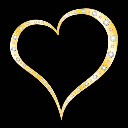 Heart made of gold のイラスト素材