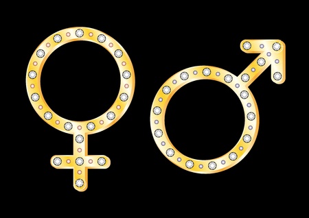 Gold gender symbols のイラスト素材