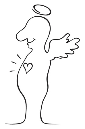 Smiled beloved man with wings and haloのイラスト素材
