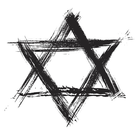 Judaic religion symbol created in grunge styleのイラスト素材