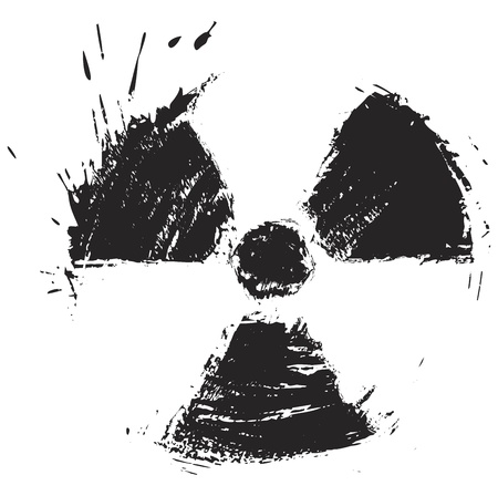 Symbol of radiation created in grunge styleのイラスト素材