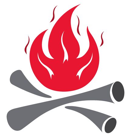 Simple symbol of fire isolated on whiteのイラスト素材