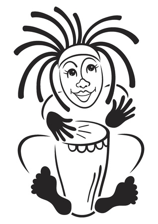 Rastafarian drummerのイラスト素材