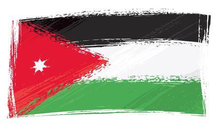 Jordan national flag created in grunge styleのイラスト素材