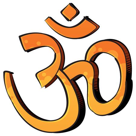 Hinduism religion symbol om created in graffiti styleのイラスト素材