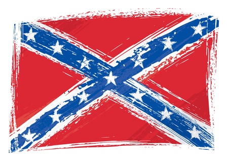 Grunge Confederate flagのイラスト素材