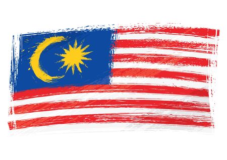 Grunge Malaysia flagのイラスト素材