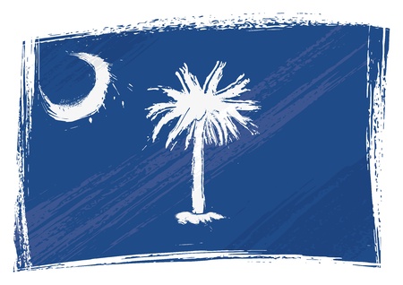 State of South Carolina flag created in grunge styleのイラスト素材