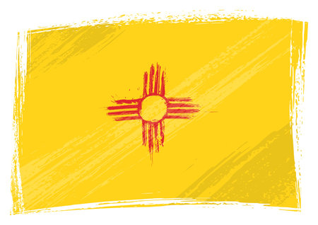 State of New Mexico flag created in grunge styleのイラスト素材