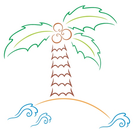 Palm at islandのイラスト素材