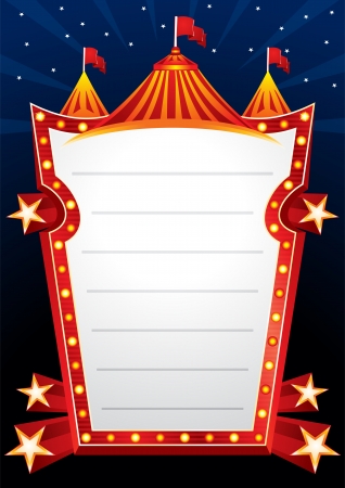 Poster with big circus marquee and starsのイラスト素材