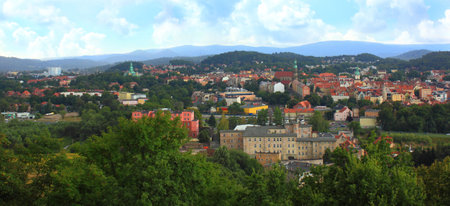 Landscape of city Jelenia Gora in Poland