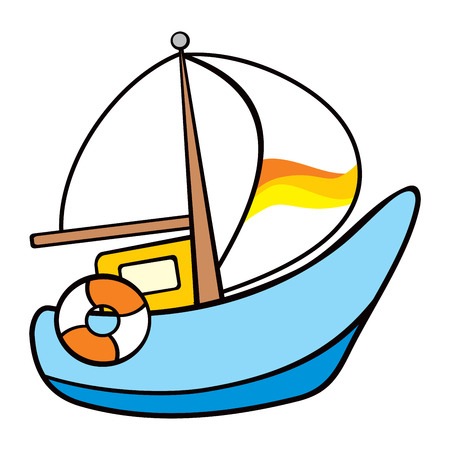 Sailing on the seaのイラスト素材