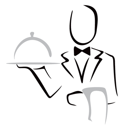 Serving dinnerのイラスト素材