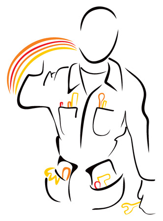 Repairmen with equipmentのイラスト素材