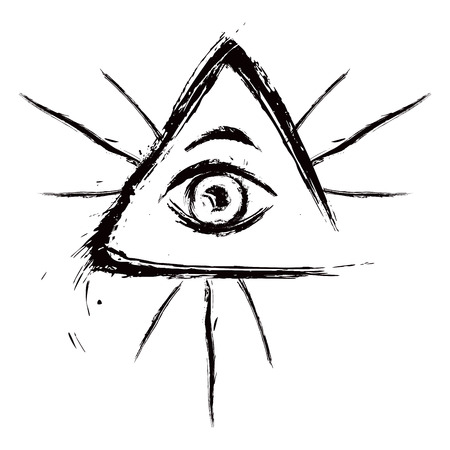 Eye of Providence symbol created in grunge styleのイラスト素材