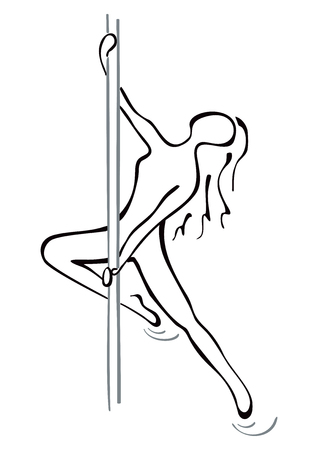 Pole dance poseのイラスト素材