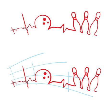 EKG of bowling clubのイラスト素材