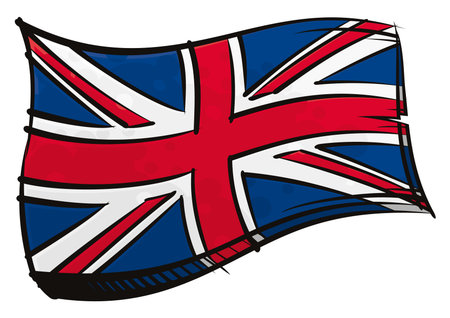 United Kingdom national flag created in graffiti paint styleのイラスト素材