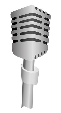 <p>Gray music microphone isolated on white</p>のイラスト素材