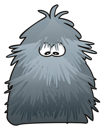 Cute shaggy monster created in cartoon styleのイラスト素材