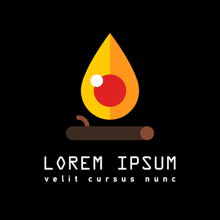 Bonfire flame flat design elementのイラスト素材