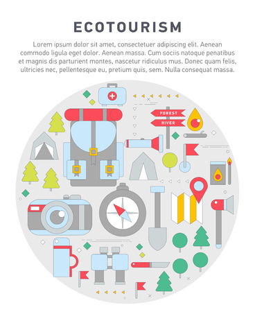 Doodle design illustration of hiking,のイラスト素材