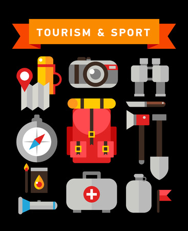 Doodle design illustration of hiking,のイラスト素材