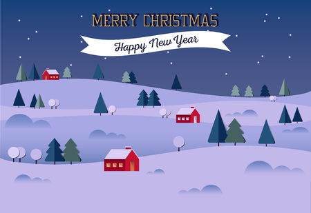 Nature, winter landscape with Christmas treesのイラスト素材