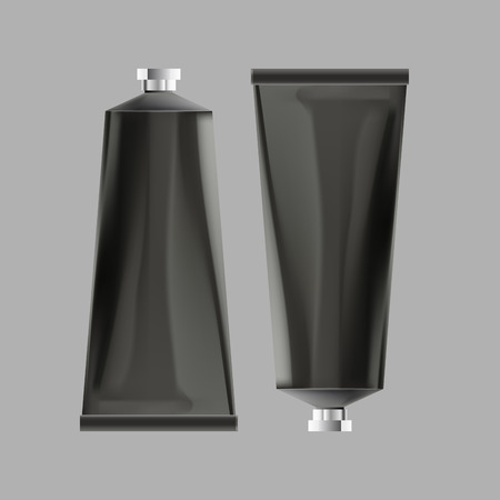 Blank realistic silver tube for cosmetics, cream,のイラスト素材