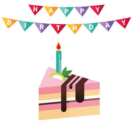 Poster or card for birthday. Decoration like ribbon,のイラスト素材