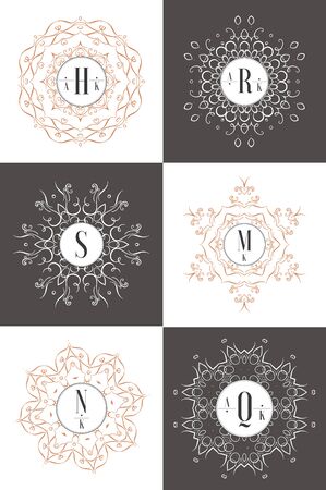 Set Luxury Logos template flourishes.のイラスト素材
